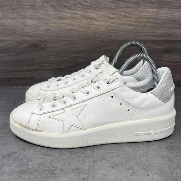 Golden Goose Shoes - Golden Goose Sneakers Womens Size 7 (38) White Pure Star Lot Glitter Shoes